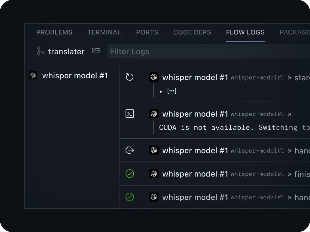 Readable logs with clear sequence and explicit status.